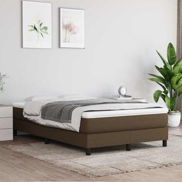 vidaXL Boxspring bed 120x200 cm stof donkerbruin, Bruin, Verzenden, Nieuw, Twijfelaar