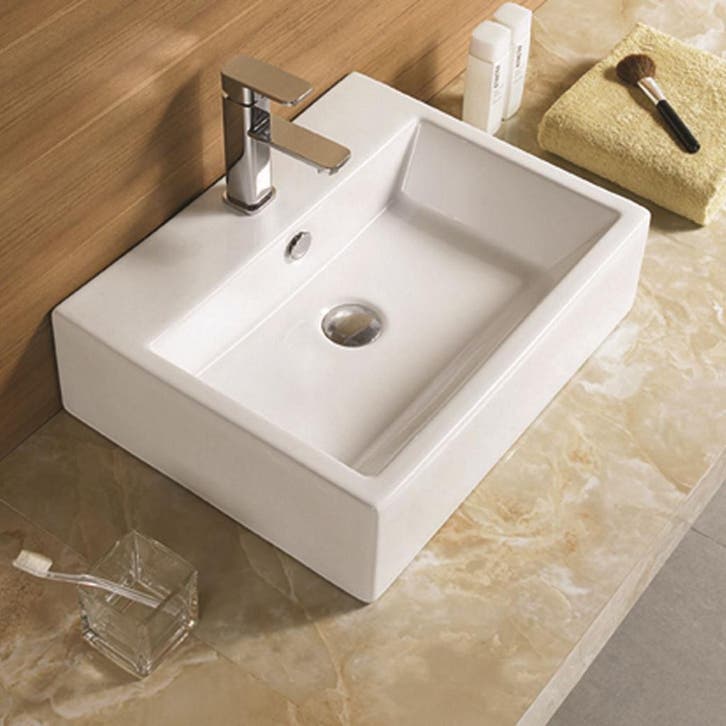 Waskom Sanilux Straight Keramiek 53x42x15cm Rechthoek wit, Doe-het-zelf en Verbouw, Sanitair, Overige typen, Nieuw, Ophalen of Verzenden