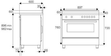 Bertazzoni MPL95I1ENNE Inductie Fornuis 90 cm, Verzenden, 60 cm of meer, Nieuw, Energieklasse A of zuiniger