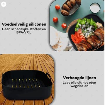 Airfryer siliconen bakje met Wanten set, Ophalen of Verzenden, Zo goed als nieuw