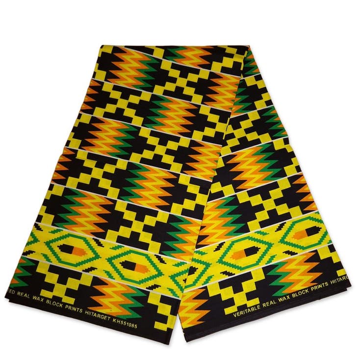 Afrikaanse Kente stof / kente print stof KT-3111 - 100% kato, Hobby en Vrije tijd, Stoffen en Lappen, Nieuw, Ophalen of Verzenden