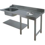 Aanvoertafel (Rechts) | RVS | 1 Spoelbak (Links) + Afvalgat, Verzenden, Nieuw in verpakking