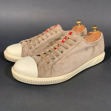Prada Suede Sneaker Low-top 4E 2811 UK 9 Beige - Sneakers -, Nieuw