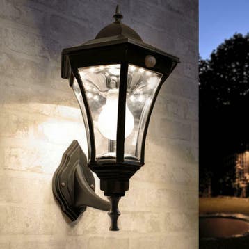Solar wandlamp Sheffield zwart - Warm wit licht, Verzenden, Minder dan 50 watt, Nieuw, Hanglamp