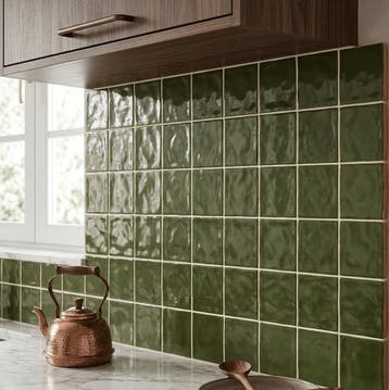 Wandtegel Equipe Handvorm Ritmo Bottle Groen 10x10, Nieuw, Minder dan 20 cm, 10 m² of meer, Wandtegels