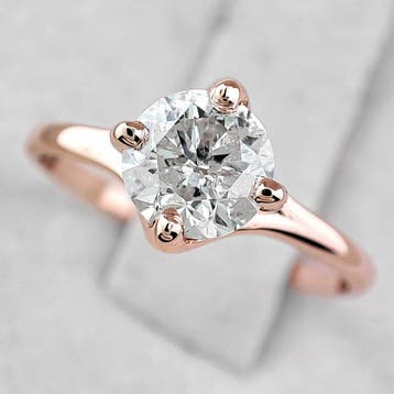 Zonder minimumprijs - Ring - 14 karaat Roségoud, F/SI -, Nieuw
