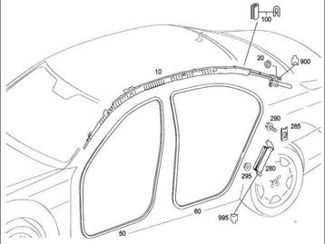 Airbag knie rechts Mercedes CL O114494, Auto-onderdelen, Ophalen of Verzenden, Nieuw