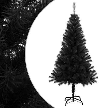 vidaXL Kunstkerstboom met standaard 150 cm PVC zwart, Verzenden, Nieuw