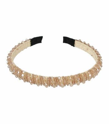Haarband Diadeem 1,3cm – Facetkralen - Streeppatroon – Goud, Sieraden, Tassen en Uiterlijk, Nieuw