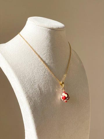 Murano-glas - Ketting met hanger - Ivoren kers