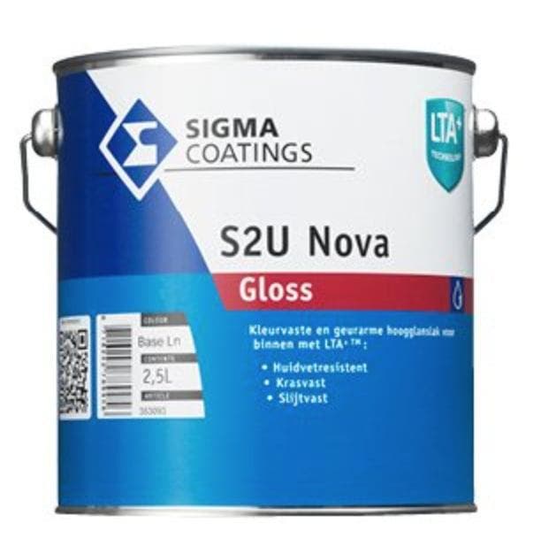 Sigma S2U Nova Gloss - Ral 7021 - 1 liter (Lakverf), Doe-het-zelf en Verbouw, Verf, Beits en Lak, Lak, Overige kleuren, Nieuw
