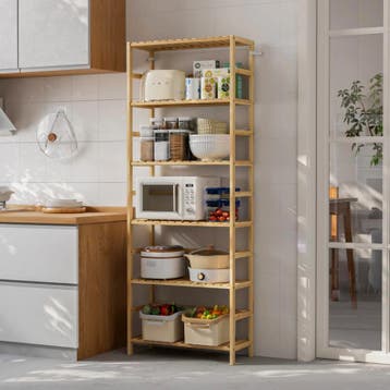 Bamboe Stellingkast – Opbergkast met 6 Lagen – Bamboe Kast, Verzenden, Nieuw
