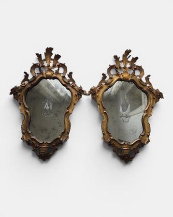 Vetreria Barbini - Wandspiegel (2) - Muranoglas, Verguld