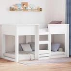 vidaXL Bunk Bed voor Kinderen Wit 90 x 200 cm Bewerkt hout, Verzenden, Nieuw, Wit, Hout