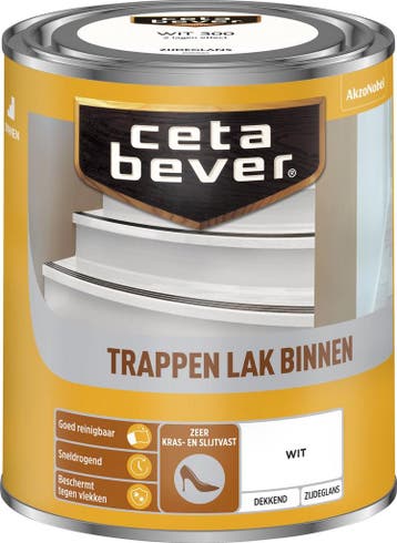 Cetabever Trappenlak Binnen Dekkend Zijdeglans Wit 1.5L, Verzenden, Wit, Nieuw, Lak