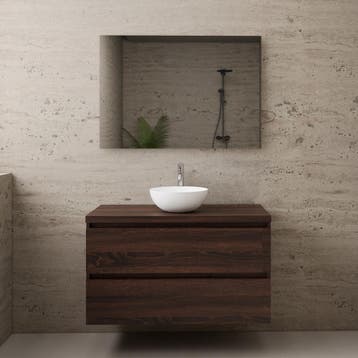 ACTIE BWS Badmeubel | Paris | Sonoma Choco | 100 cm | met, Ophalen of Verzenden, Nieuw, Bad