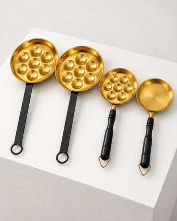 Pan (4) - Verguld messing - Europees keukenensemble
