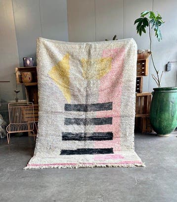 Moderne Marokkaanse Berber-wol tapijt - Vloerkleed - 240 cm, Nieuw
