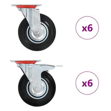 vidaXL 12 st Zwenkwielen 125 mm, Verzenden