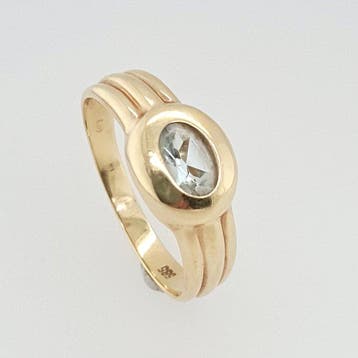 Ring - 14 karaat Geel goud Aquamarijn, Nieuw