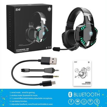 2dekans | PHOINIKAS G2000 BT Bluetooth Laptop Gaming headset, Ophalen of Verzenden, Zo goed als nieuw