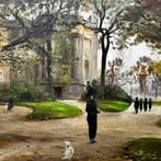 Franse school (XX) - Aux abord du musée du Petit Palais et, Antiek en Kunst, Kunst | Schilderijen | Klassiek