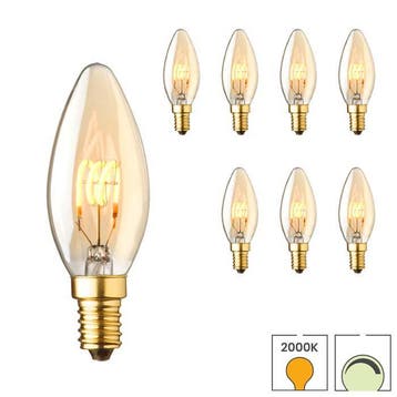 8x E14 LED lamp | Kaarslamp |  2.8W 2000K extra warm dimbaar, Verzenden, Nieuw, E14 (klein), Led-lamp