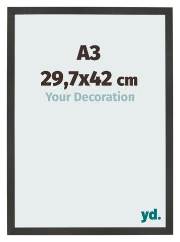 Fotolijst A3 - 29,7x42 cm - Antraciet - MDF - Bologna, Verzenden, Nieuw