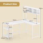 LIVSK L-vormig hoekbureau met hoofdtelefoonhaak - Geïntegree, Verzenden, Nieuw