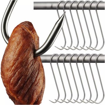 Kaminer RVS Rookscharen Set – 15 Vleeshaken voor Vlees & V, Huis en Inrichting, Ophalen of Verzenden, Nieuw