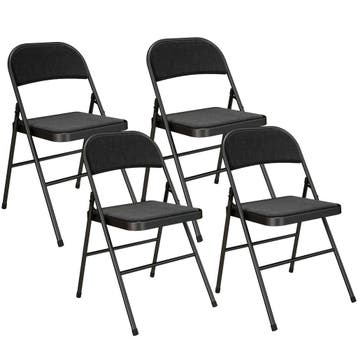 TRUUSK Set van 4 Klapstoelen - Draagbaar met Kussen - Linnen, Verzenden, Nieuw