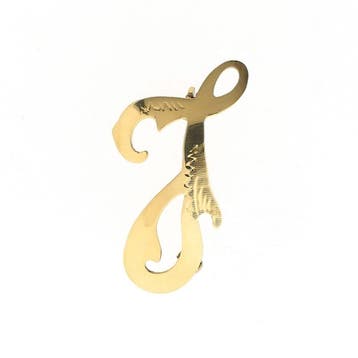 Gouden letter broche; letter J, Ophalen of Verzenden, Gebruikt, Overige kleuren, Goud