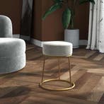 vidaXL Hocker rond fluweel lichtgrijs, Verzenden, Nieuw, Grijs