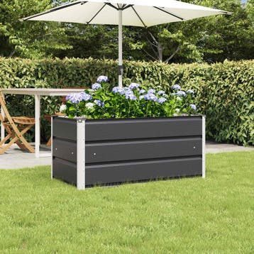 vidaXL Plantenbak Antraciet 100 x 50 x 45 cm Gegalvaniseerd, Verzenden, Minder dan 60 cm, Nieuw, Metaal