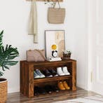 vidaXL Schoenenrek 75x35x45 cm bewerkt hout gerookt, Verzenden, Nieuw