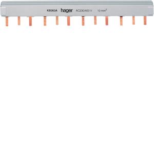 HAGER KB363A RAIL10Q 4X3P STIFT 63A 12MOD, Ophalen of Verzenden, Nieuw, Groepenkast