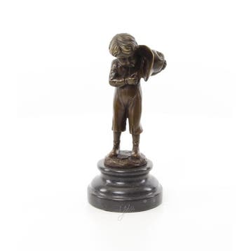 Bronzen beeld van een jongen met sigaret (Interieur), Verzenden, Nieuw
