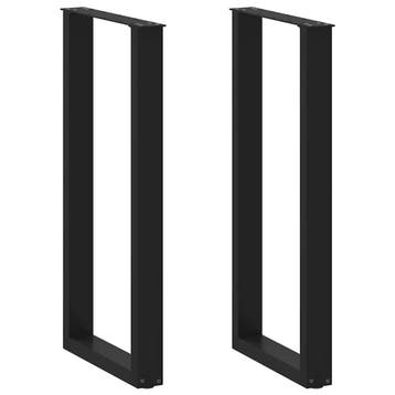 vidaXL Bartafelpoten 2 st U-vormig 50x(100-101) cm staal, Huis en Inrichting, Tafelonderdelen, Verzenden, Nieuw