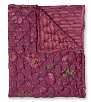 Pip Studio Mumbai Morning Velvet Sprei - Donker roze - 150 x, Nieuw