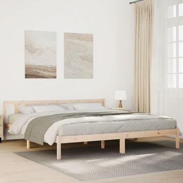 vidaXL Bedframe extra lang zonder matras massief grenenhout, Huis en Inrichting, Slaapkamer | Bedden, Eenpersoons, Bruin, Verzenden