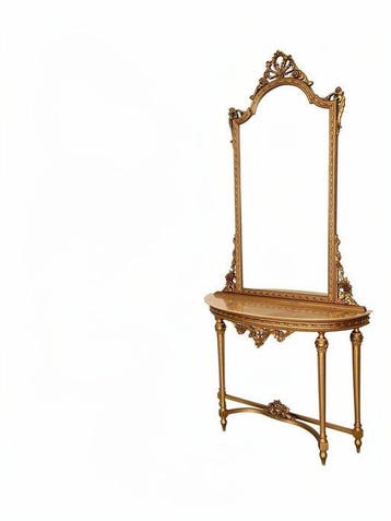 Commode - Hout, spiegel - Wandconsole met spiegel