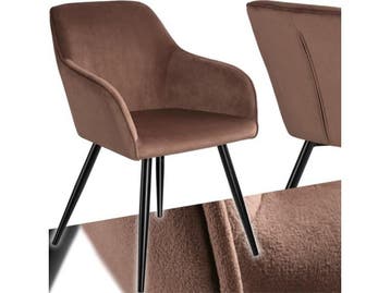 tectake® Eetkamerstoel Marilyn - Gestoffeerd - Fluweellook -, Verzenden, Nieuw