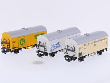 Schaal H0 Märklin 4415 set van 3 koelwagens met speciale..., Wisselstroom, Gebruikt, Overige typen, Ophalen of Verzenden