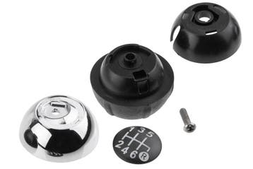 Pookknop - Fiat 500 - 6 bak - Zwart   Zilver, Verzenden, Nieuw