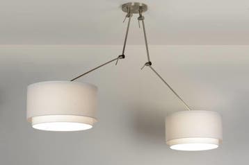 Rietveld Hanglampen - Wit - Stof, Verzenden, Nieuw