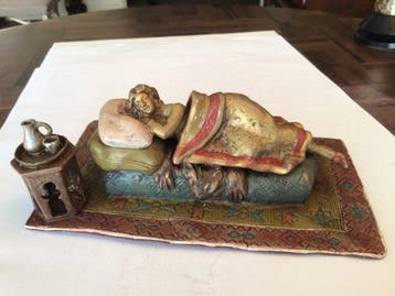 sculptuur, L odalisque - 6 cm - Koud geverfd brons, Antiek en Kunst