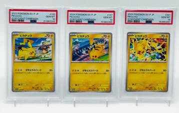 Pokémon - 3 Graded card - Pikachu Promo card - PSA 10 -, Nieuw
