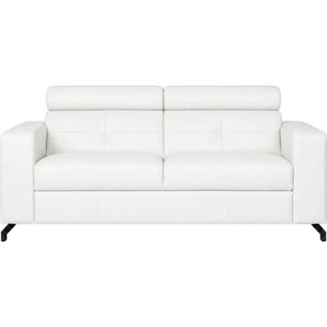 Leren bank Nova - 2.5 zits - Toledo Purewhite (wit) - poten, Huis en Inrichting, Bohemian, Modern, Scandinavisch, Nieuw, Ophalen of Verzenden