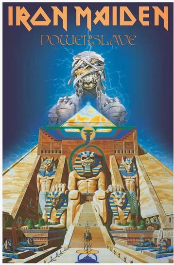 Iron Maiden - Powerslave Textielposter officiële merchandise, Verzamelen, Ophalen of Verzenden, Nieuw, Poster, Artwork of Schilderij