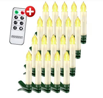 Kerstboomverlichting 20 LED Kaarsen Warmwit (Interieur), Verzenden, Nieuw